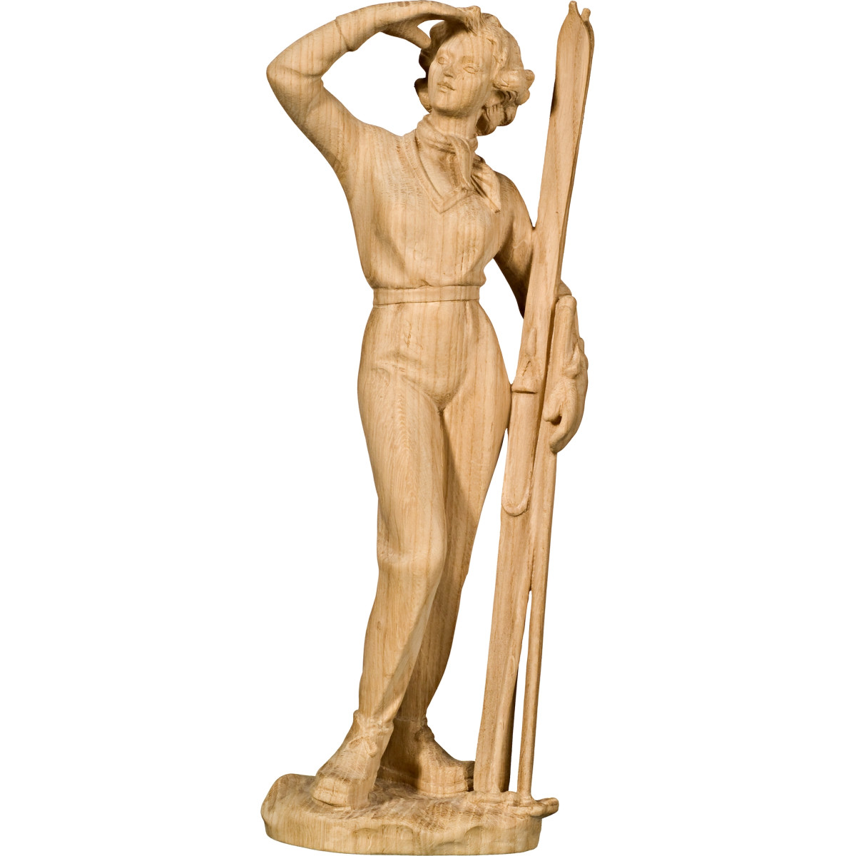 Wooden Female Skier Sculpture | Bergland