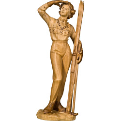 Wooden Female Skier Sculpture | Bergland
