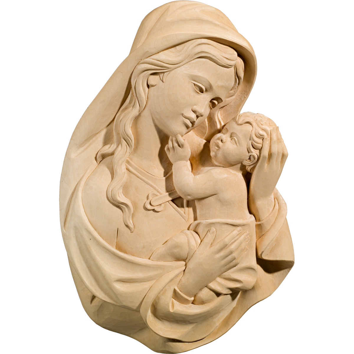Madonna Sacun Relief aus Holz | Bergland