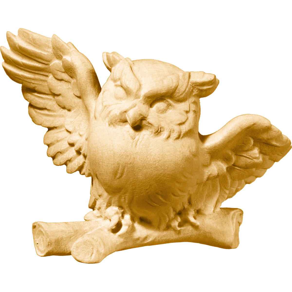 Flying Owl on Branch Wood Carving | Bergland
