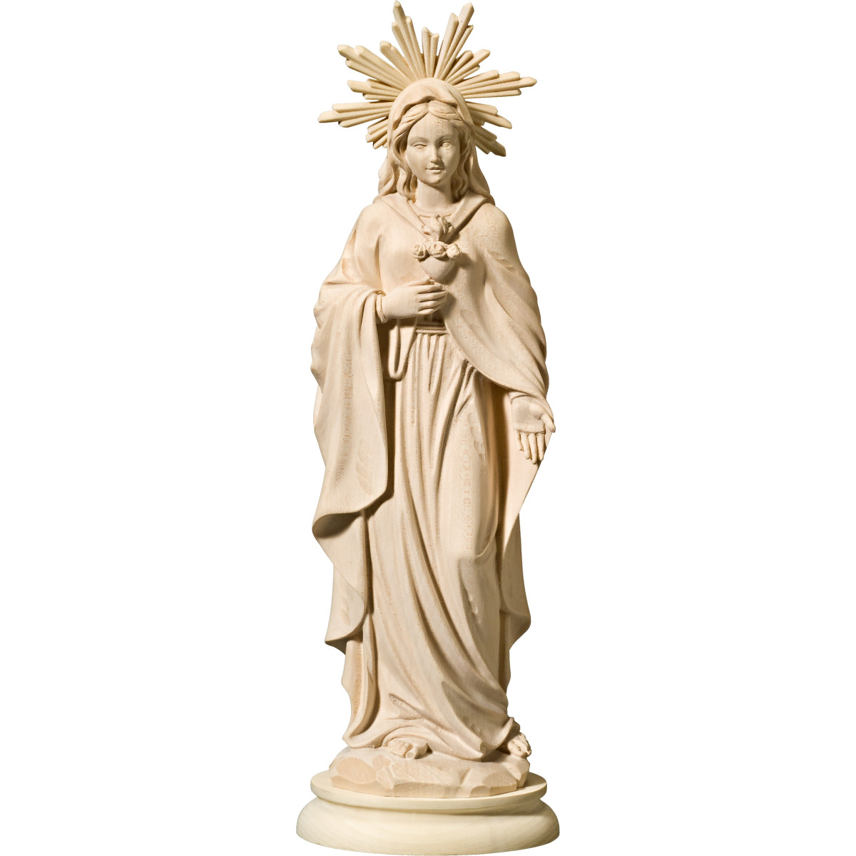 Esculturas del Corazón Inmaculado de María – Arte religioso alpino en madera
