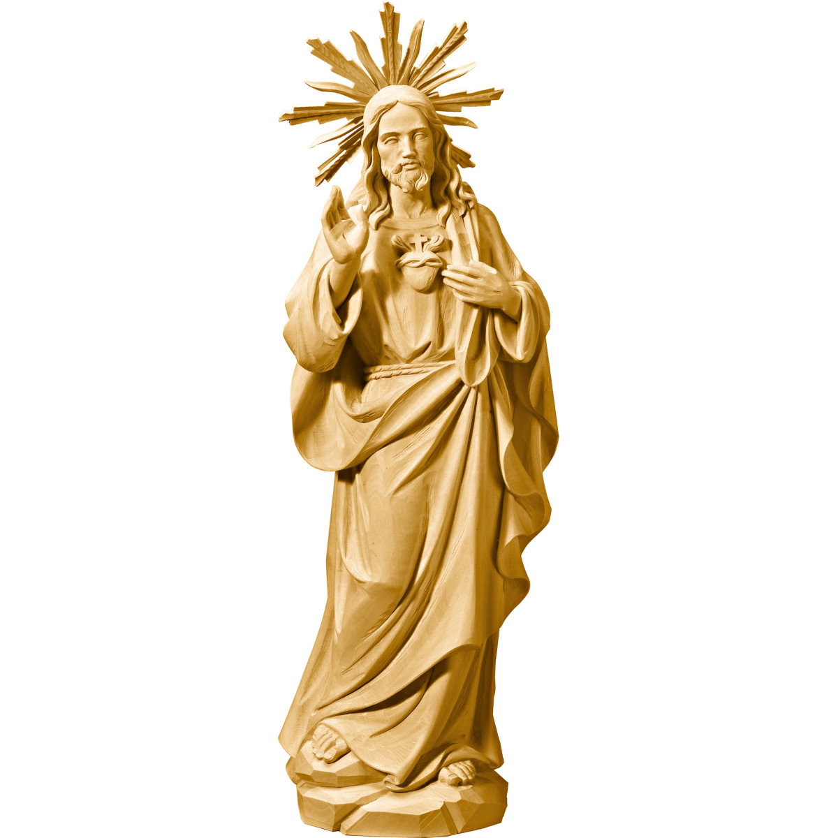 Esculturas do Sagrado Coração de Jesus em madeira – Arte sacra