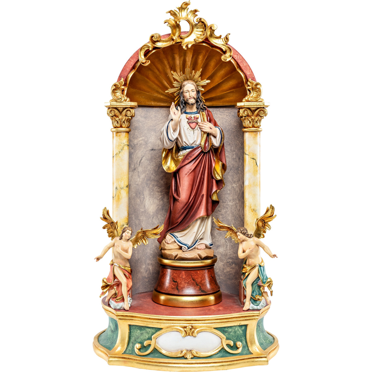 Sacrado Coração de Jesus com auréola - Altar caseiro barroco