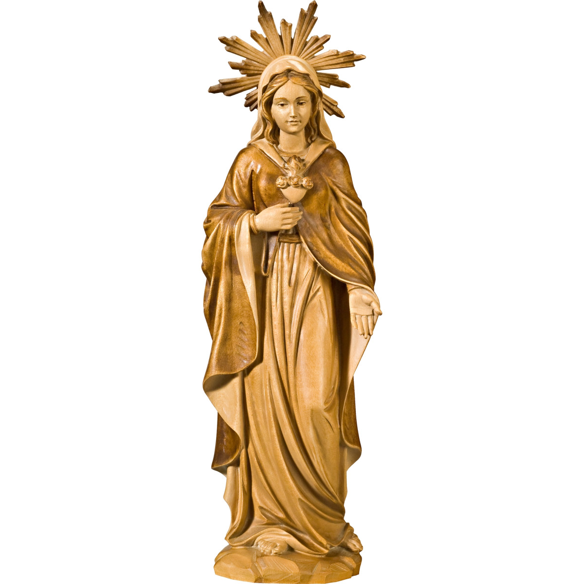 Esculturas do Coração Imaculado de Maria – Arte sacra em madeira