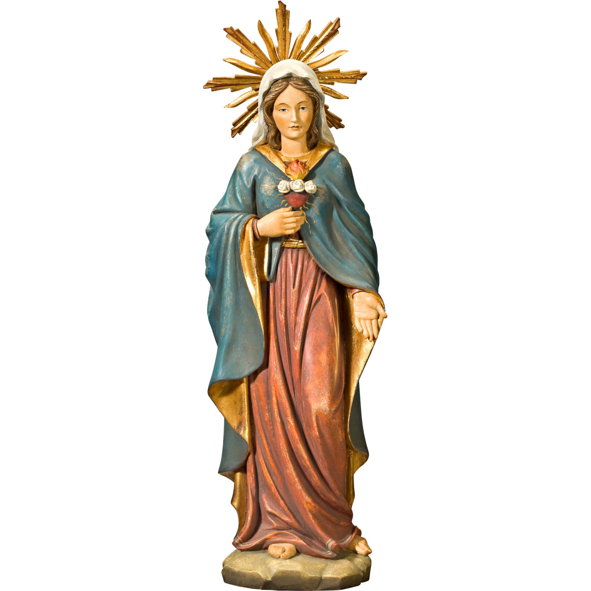 Esculturas do Coração Imaculado de Maria – Arte sacra em madeira