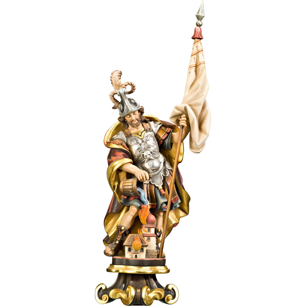 São Floriano barroco com pedestalo