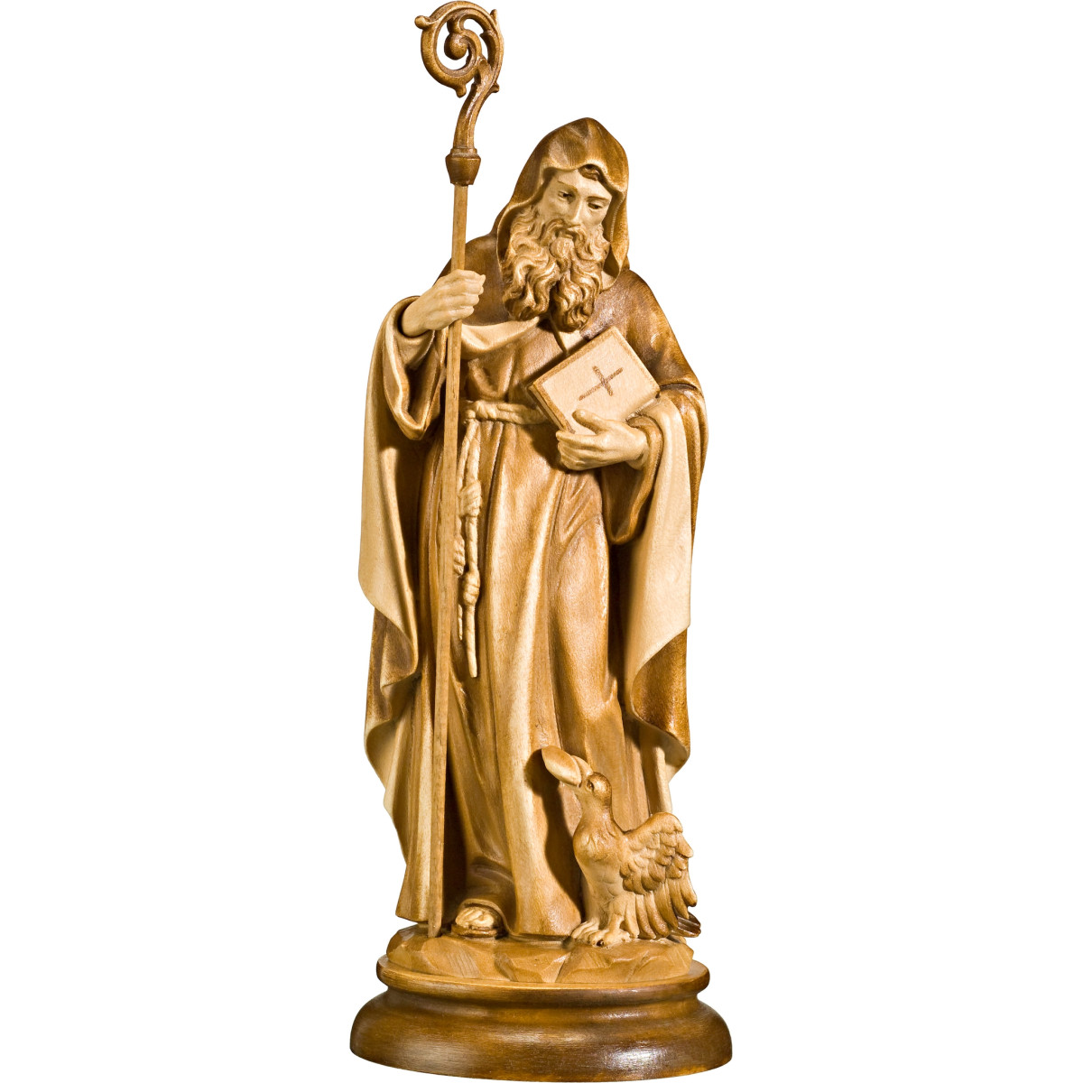 Saint Benedict of Norcia - Wooden statue by Bergland