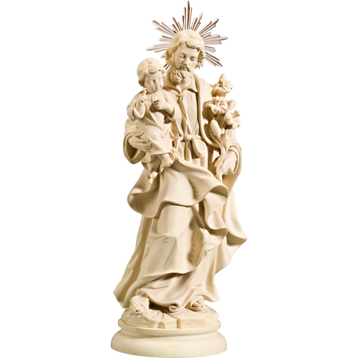 São José com o Menino Jesus e auréola