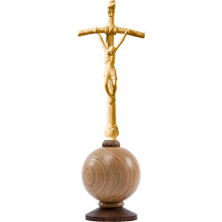 Crocifisso S. Giovanni Paolo II su globo terrestre semplice