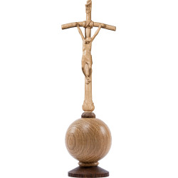St. John Paul II crucifix on globe simple