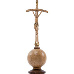 Crocifisso S. Giovanni Paolo II su globo terrestre semplice