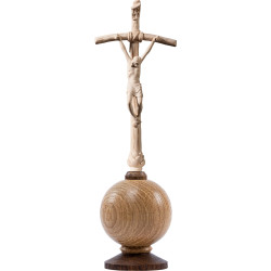 St. John Paul II crucifix on globe simple