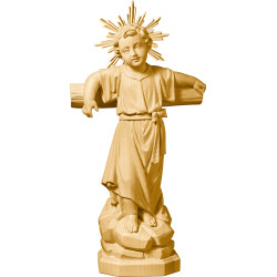 Jesus Child standing with cross and aureole