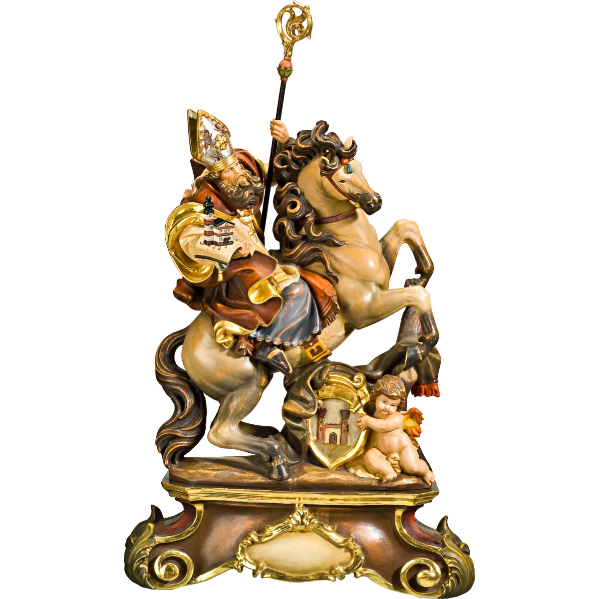 St. Wolfgang on horse with pedestal