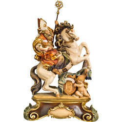 St. Rupert on horse with pedestal