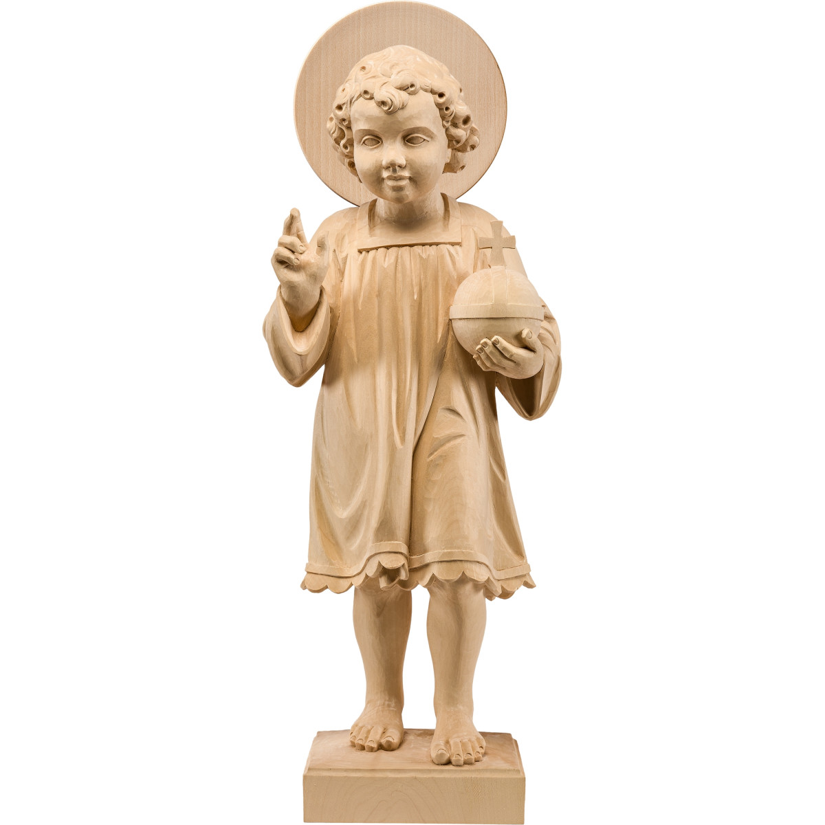 Menino Jesus de pé com auréola