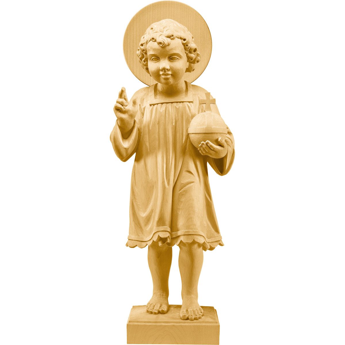 Menino Jesus de pé com auréola