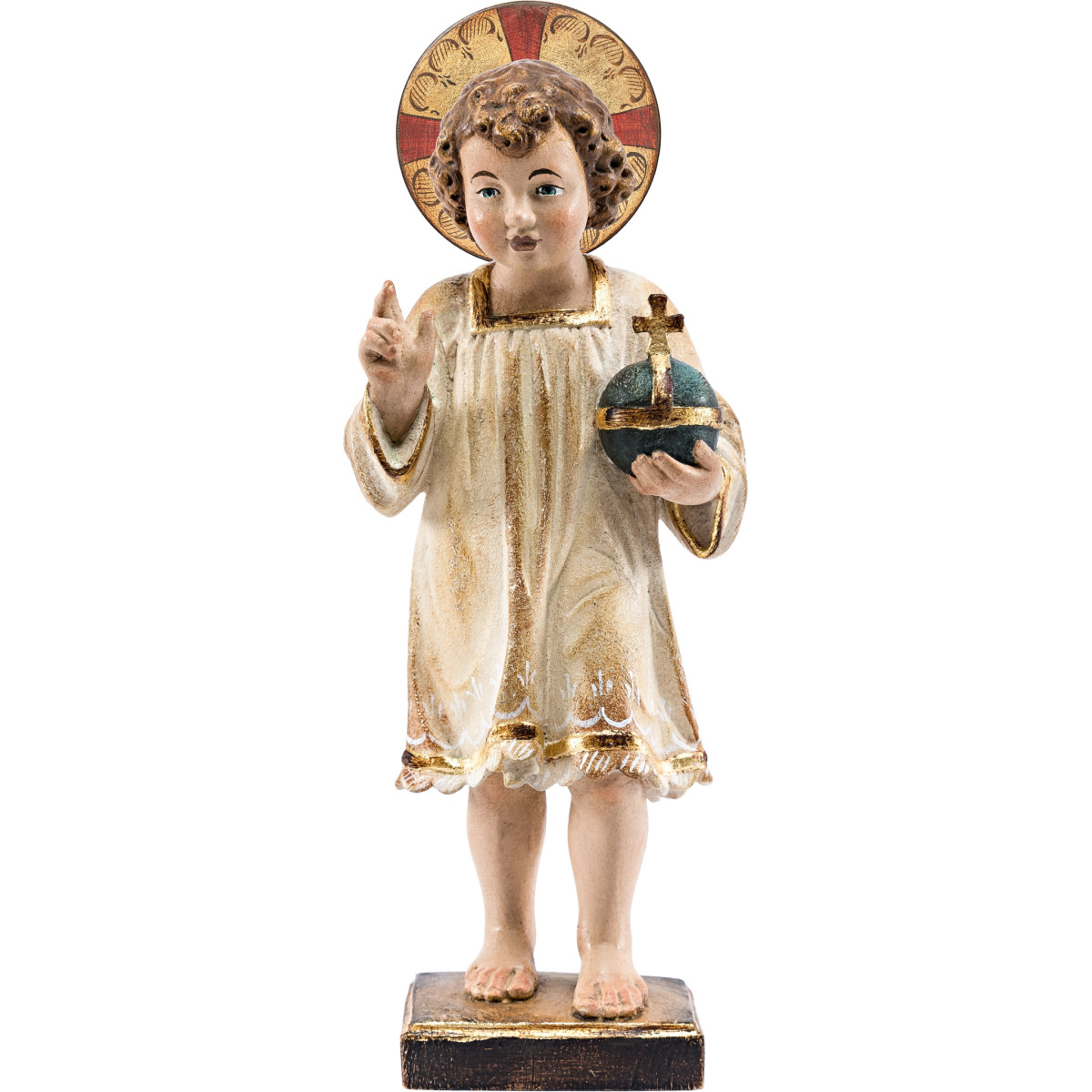 Menino Jesus de pé com auréola