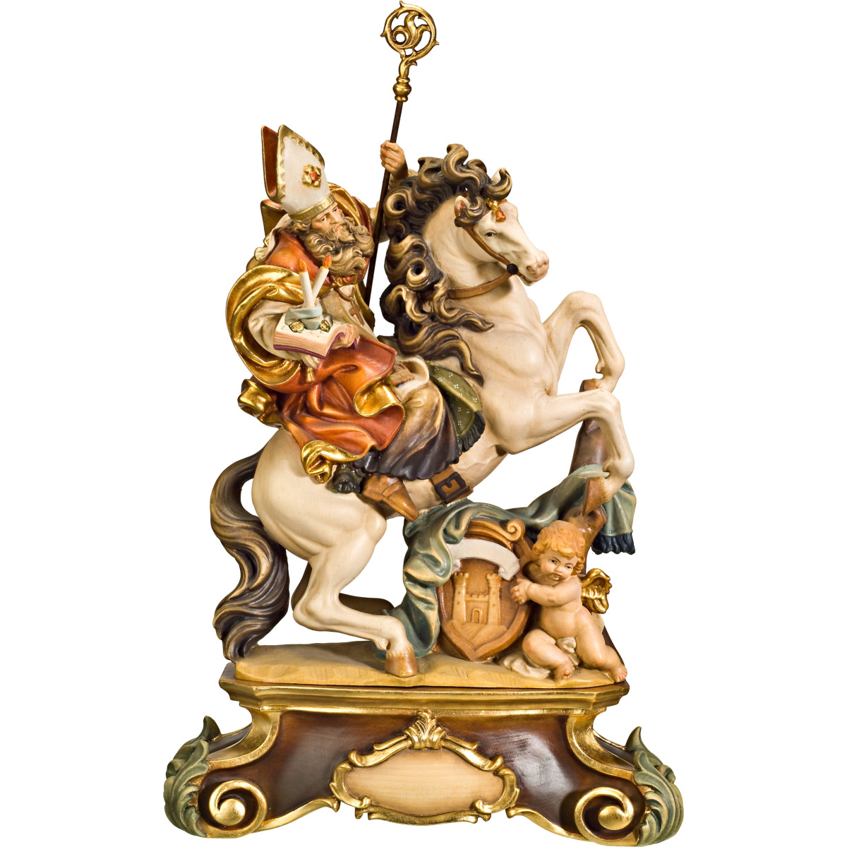 St. Blaise on horse with pedestal