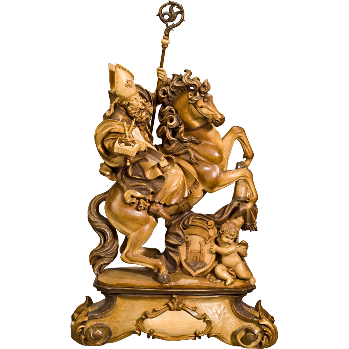 St. Blaise on horse with pedestal