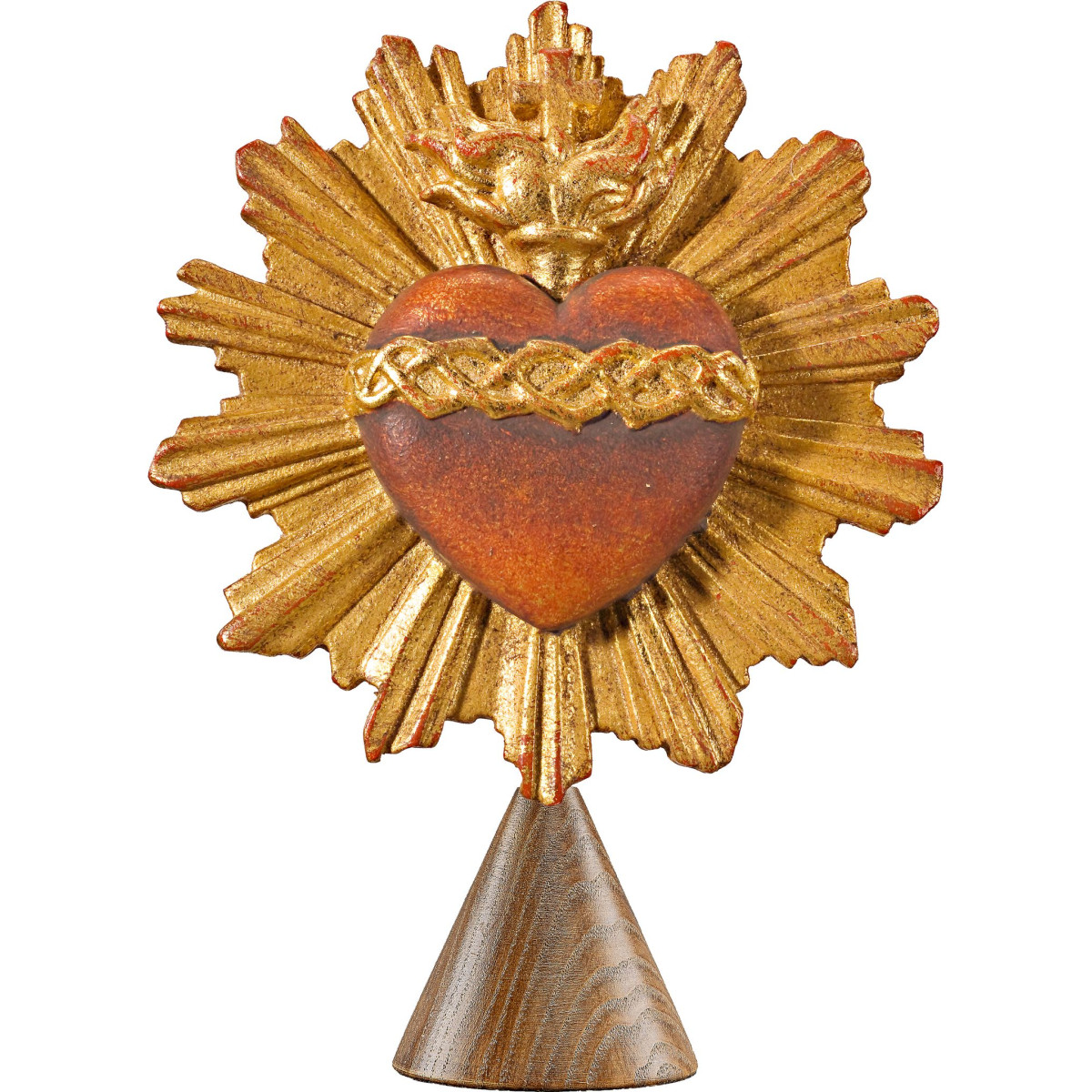 Sacrado Corazón de Jesú sobre peana en forma de cono