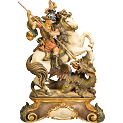 St. George on horse with pedestal