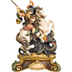 São Jorge a cavalo com pedestal