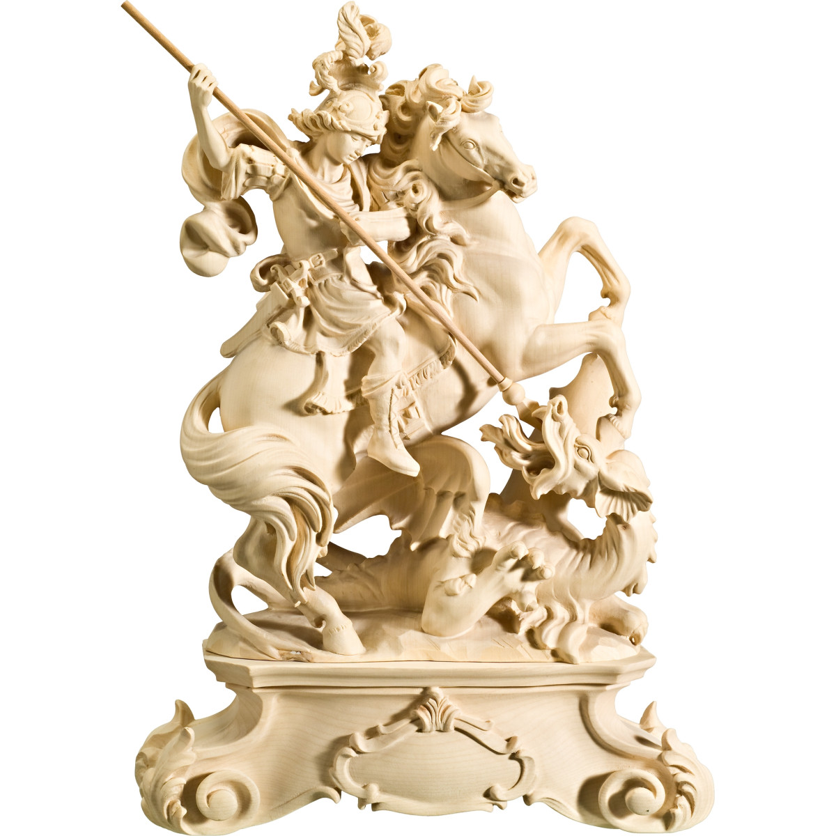 São Jorge a cavalo com pedestal