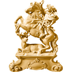 São Huberto a cavalo com pedestal