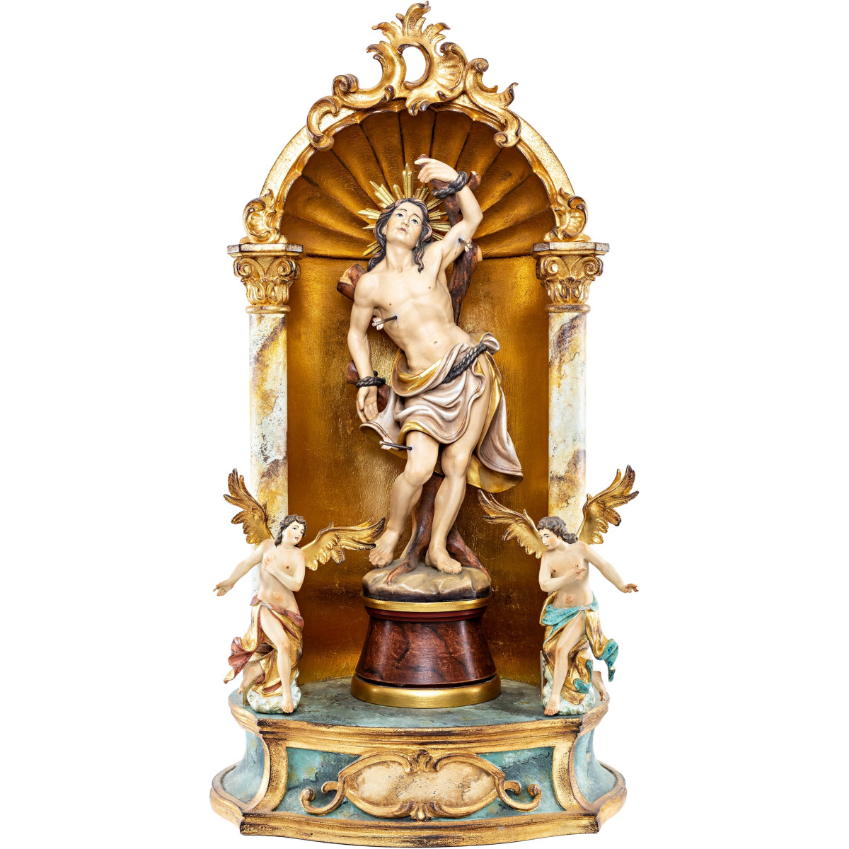 São Sebastião com auréola - Altar caseiro barroco