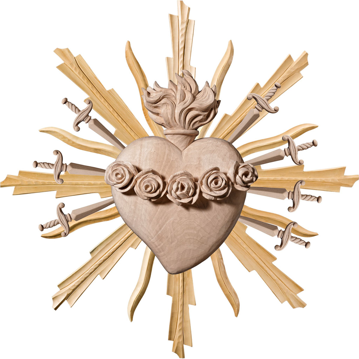 Herz Maria mit 7 Schwerter und Gloriose