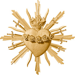 Sagrado Coração de Maria com 7 espadas e auréola