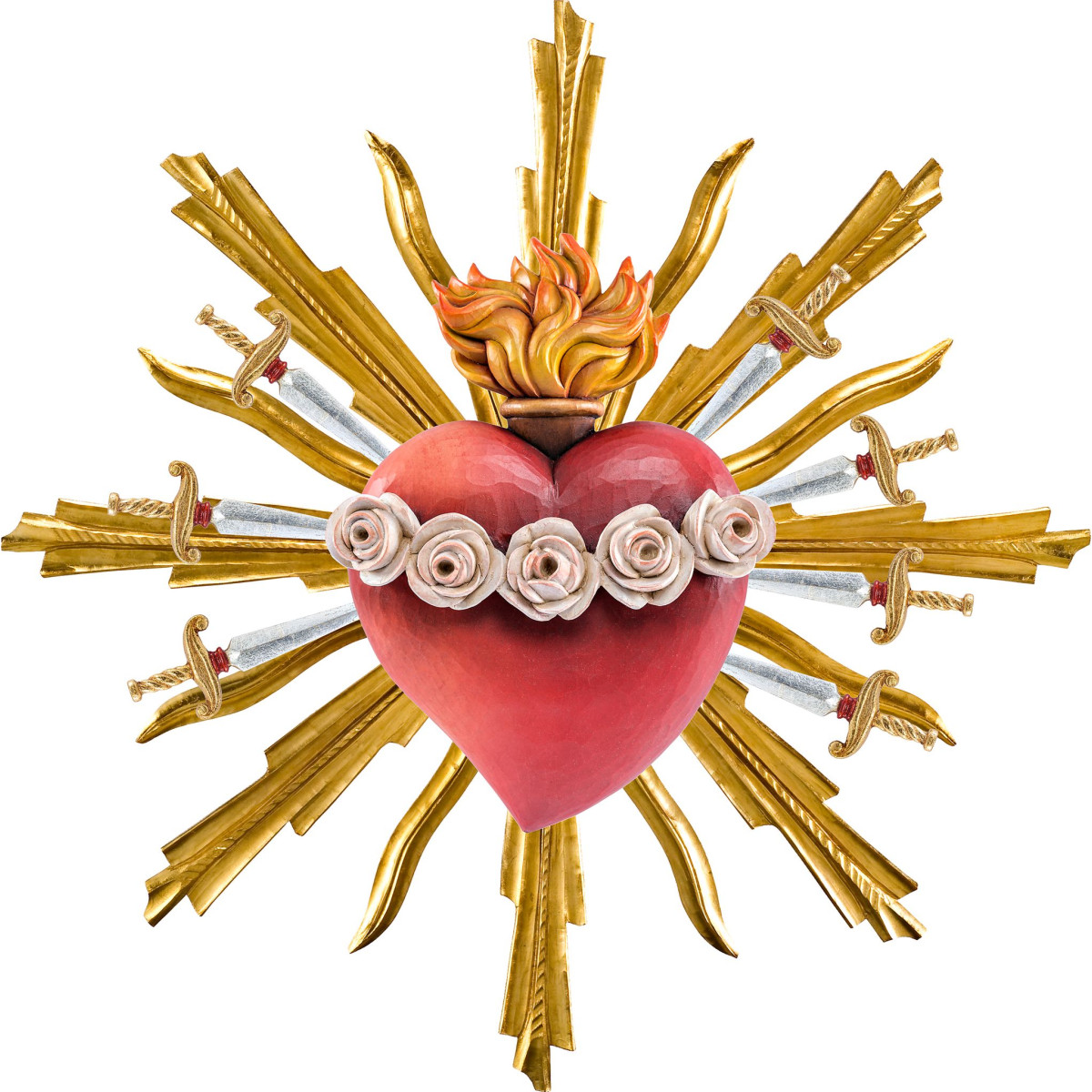 Sagrado Coração de Maria com 7 espadas e auréola