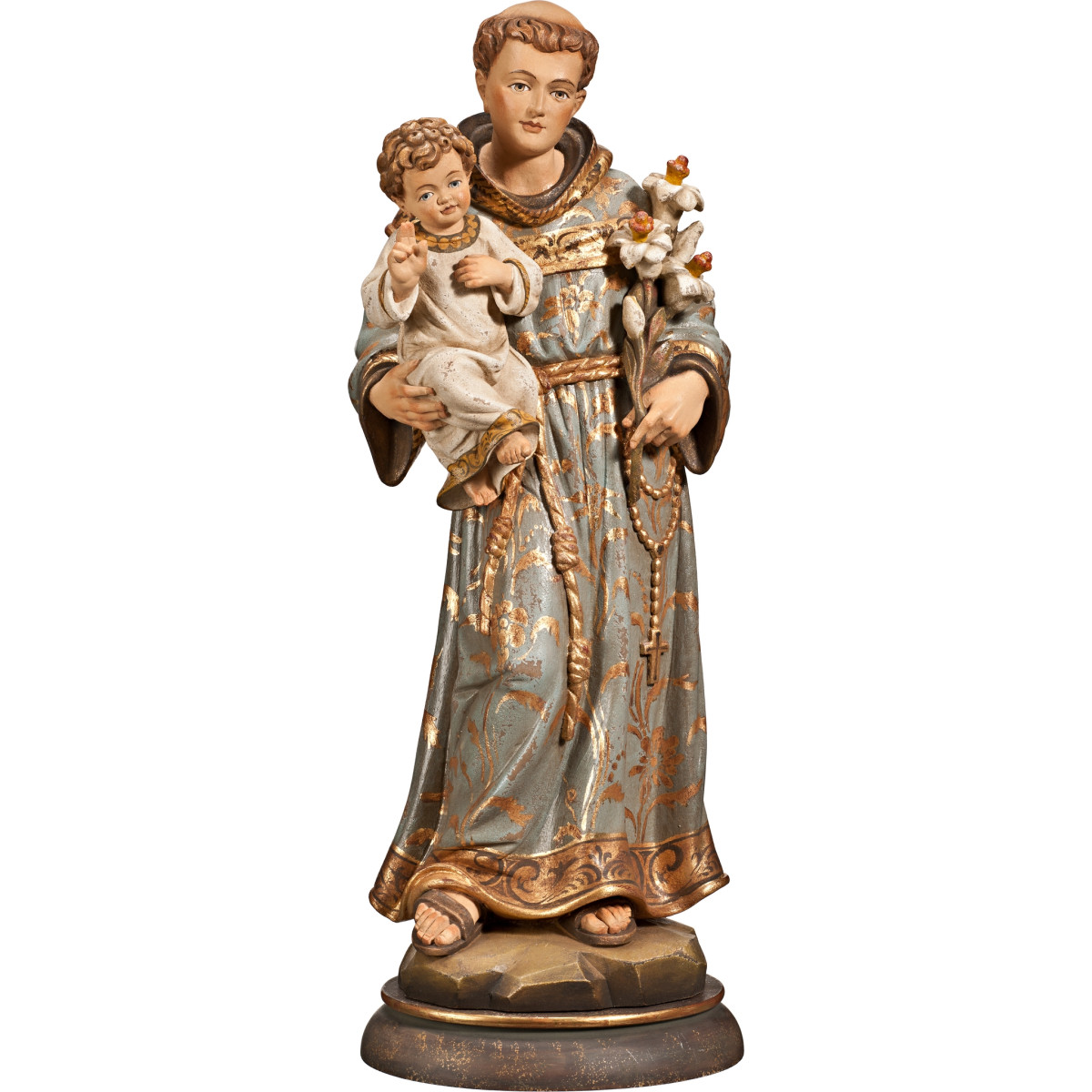 S. António de Pádua em madeira esculpida à mão | Bergland Shop