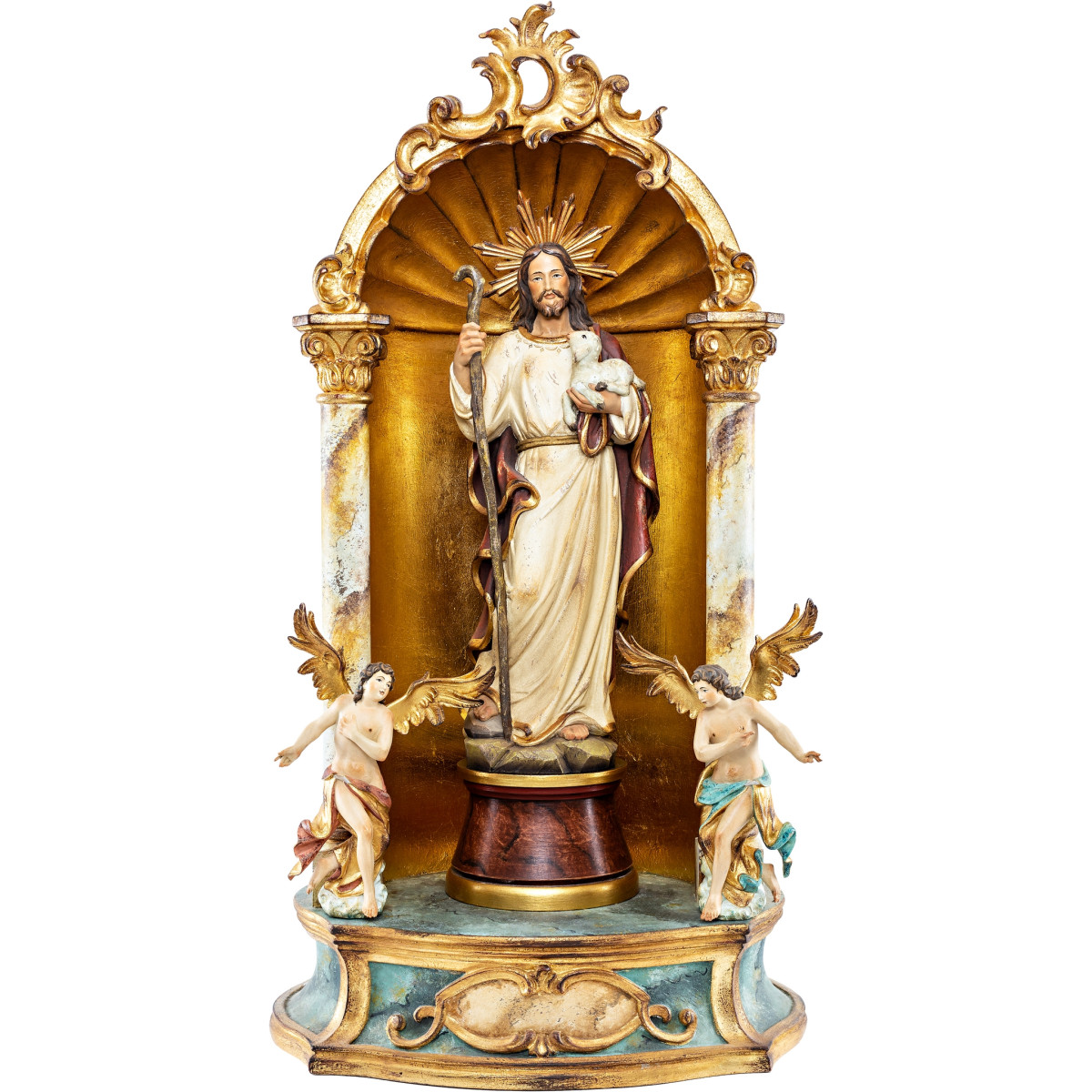 Jesus the Good Shepherd with aureole - Home altar baroque