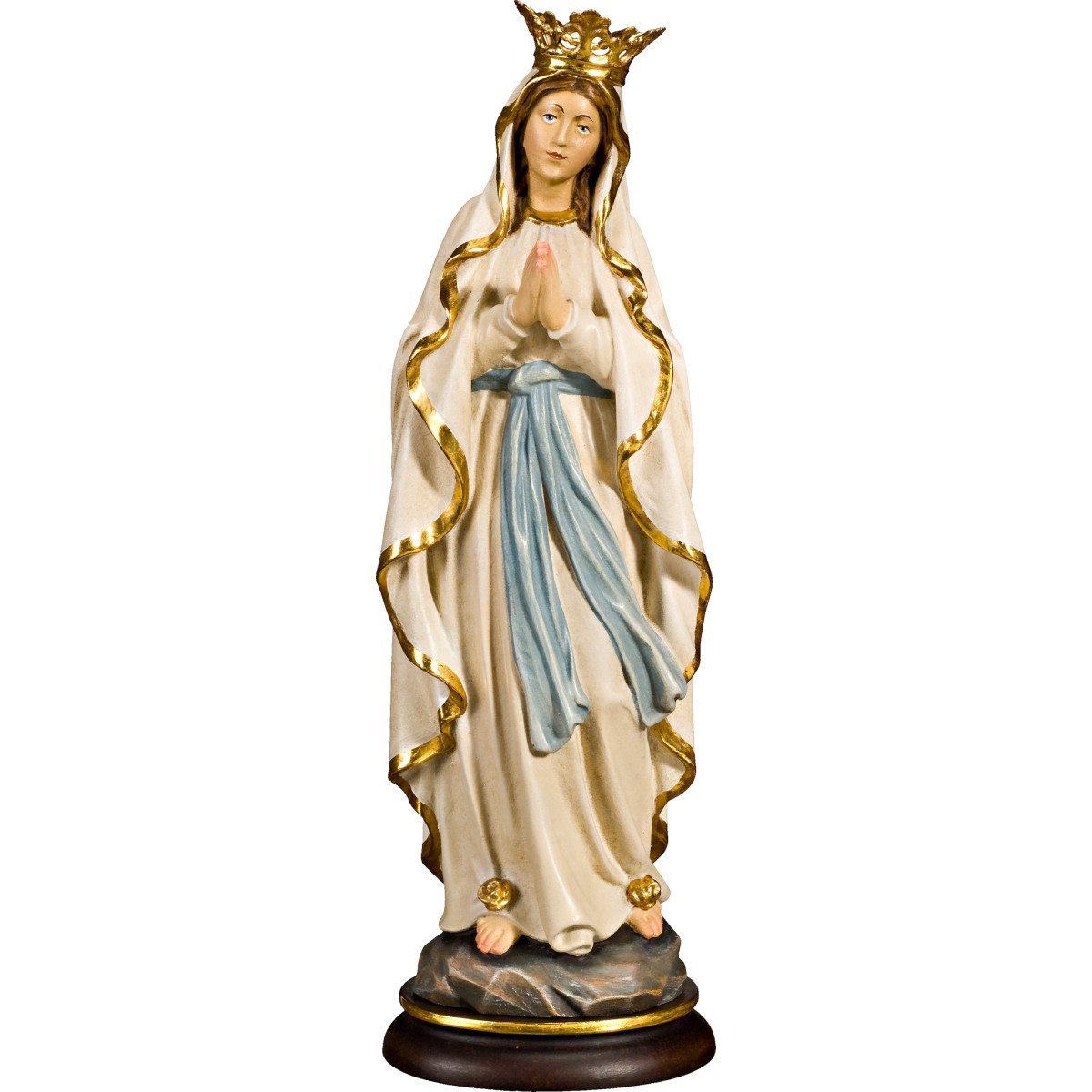 Madonna di Lourdes con Corona in Legno | Bergland