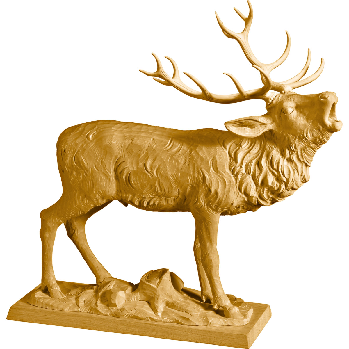 Cervo bramito in legno scolpito | Bergland