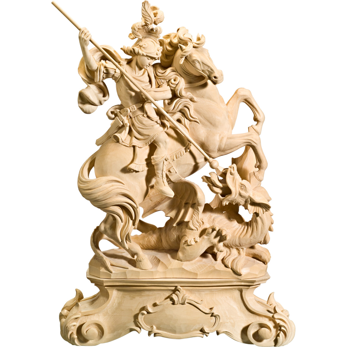 São Jorge a cavalo com pedestal
