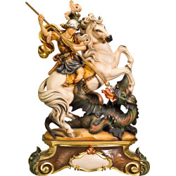 São Jorge a cavalo com pedestal