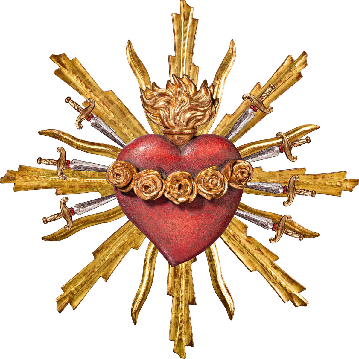 Immaculate Heart of Mary with 7 swords and aureole