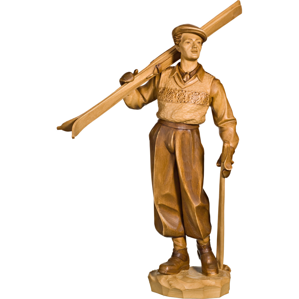 Skifahrer aus Holz | Bergland