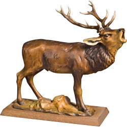 Cervo bramito in legno scolpito | Bergland
