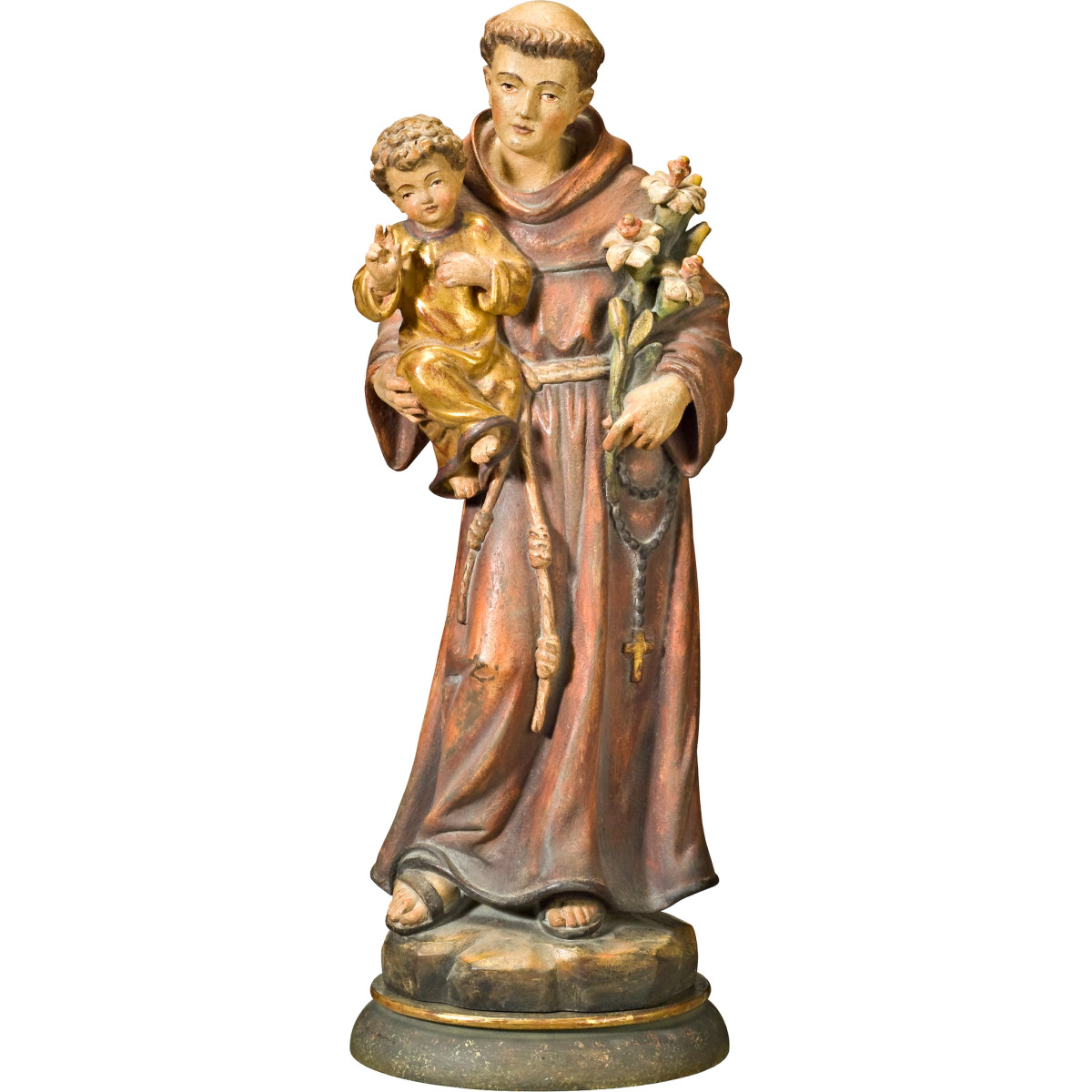 S. Antonio da Padova in legno scolpito a mano | Bergland Shop