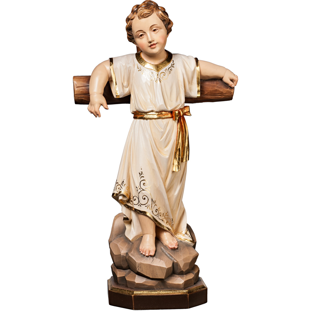 Menino Jesus de pé com cruz