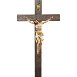 Corpus Pisa with thorns on Old wood cross