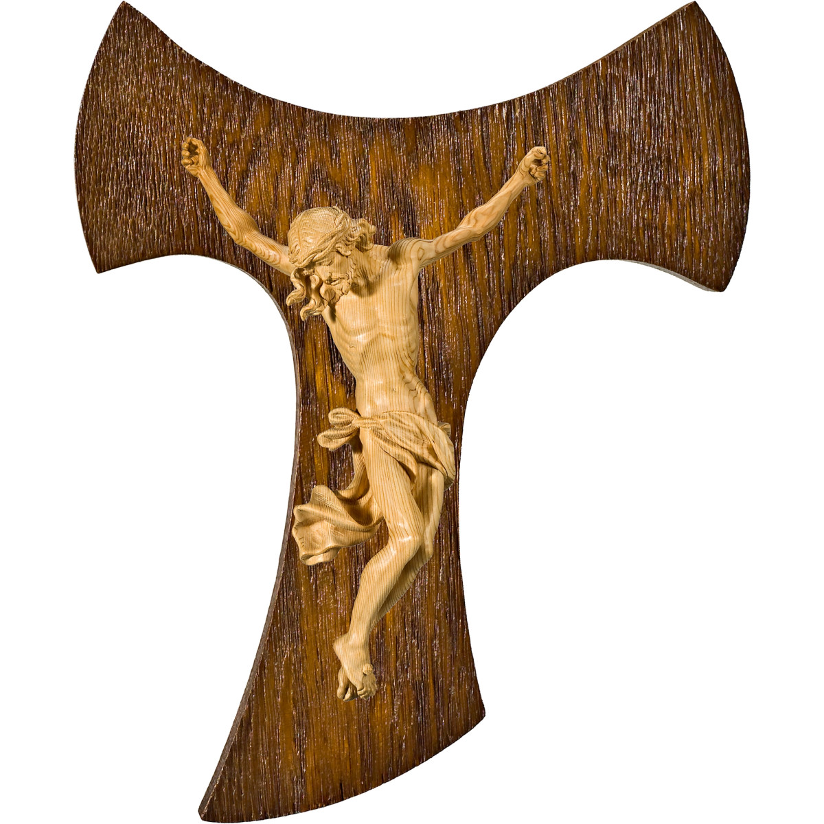 Cristo Barroco en cruz de Tau