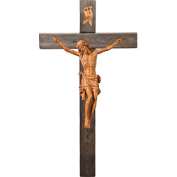 Cristo Pisa em cruz Madeira velha