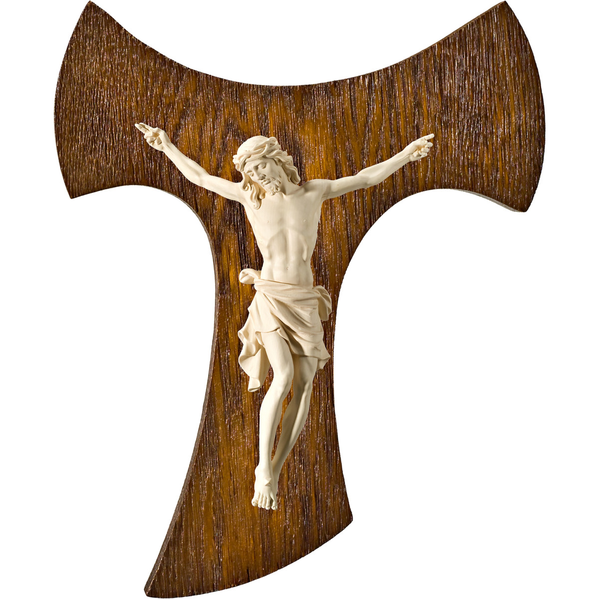 Cristo Pisa em cruz de Tau