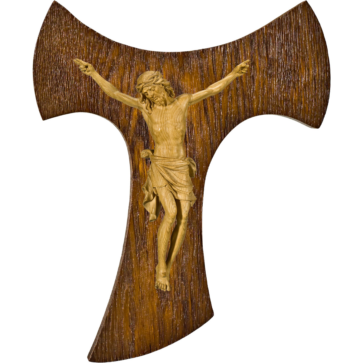 Cristo Pisa en cruz de Tau