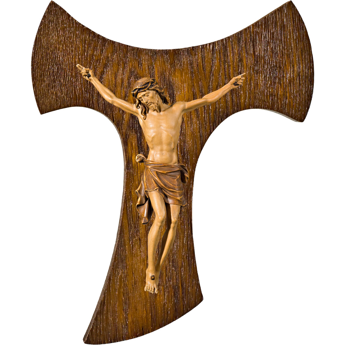 Cristo Pisa em cruz de Tau